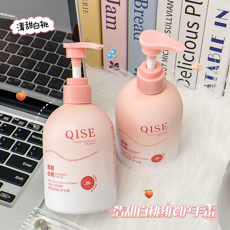 QISE QISE SWEET WHITE PEACH 비타민 C 핸드 크림 가을 및 겨울 수화 보습 회춘 및 밝기 건조 방지 및 오래 지속되는 향기