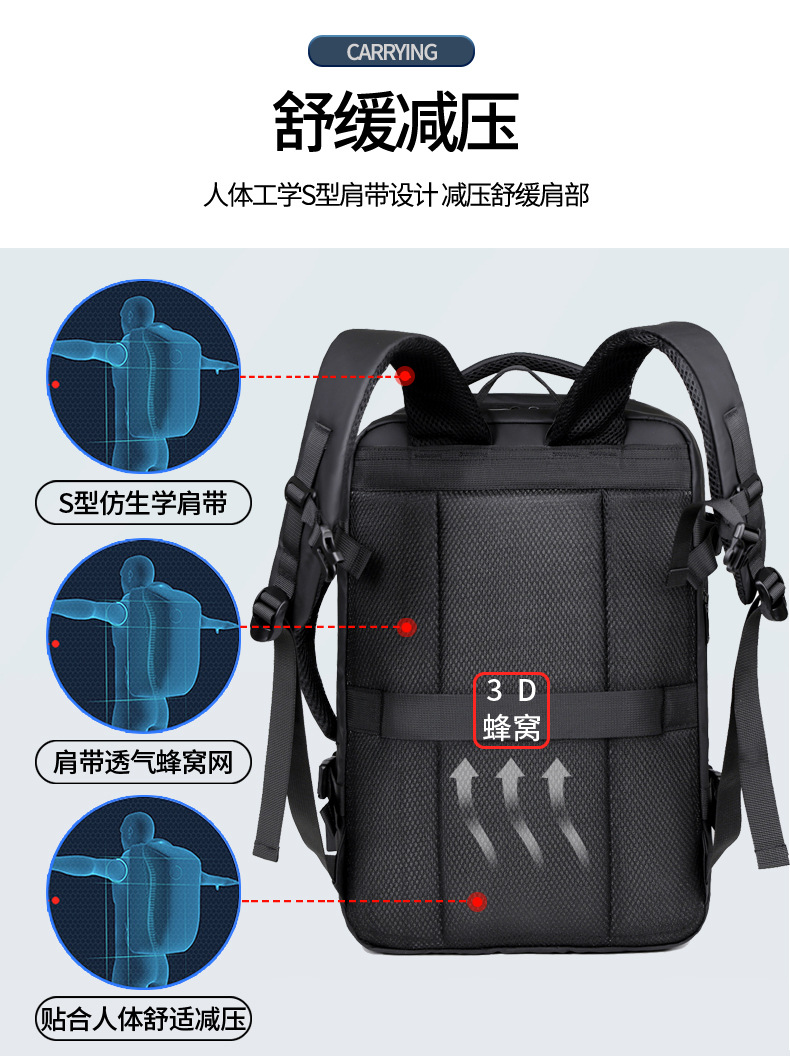 Dual-shoulder backpack large capacity short-distance travel lightweight pack men's multifunctional backpack business travel portable daypack