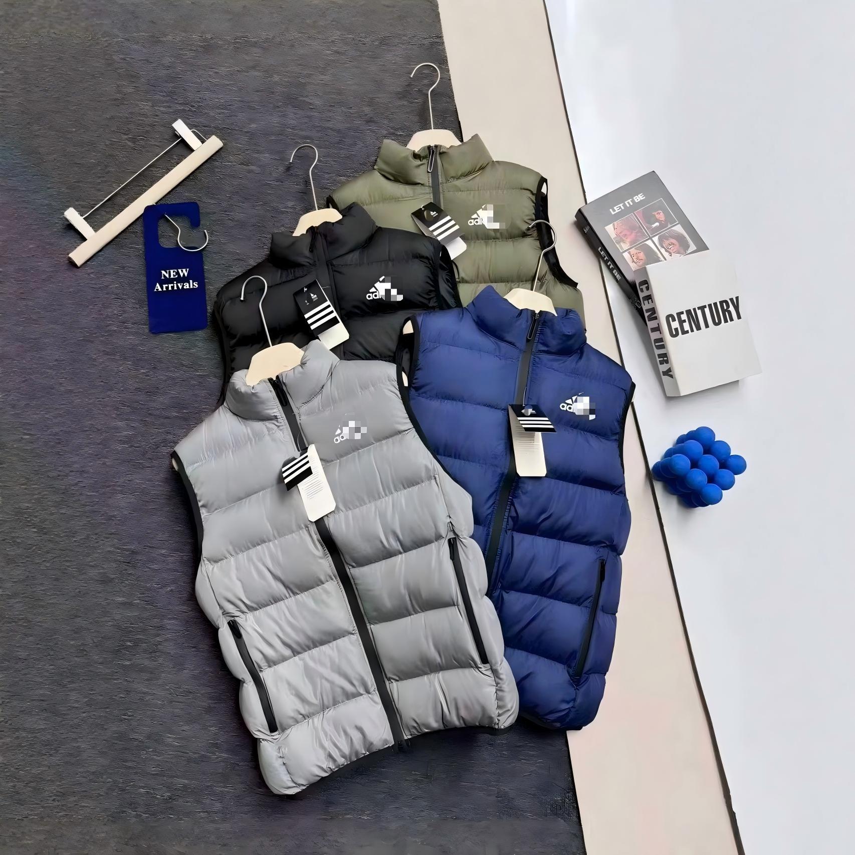 Autumn and winter cross-border three-stripe ribbed cotton vest, a warm, sleeveless outerwear piece for couples, available in unisex styles and trendy designs