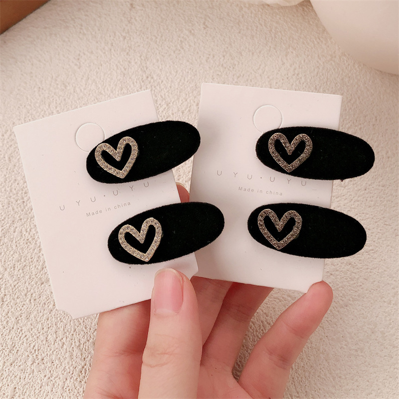 ¡Compacto y delicado! Mini clip de cabello de amor flanco clip de boca de pato mujer de alto nivel diamante clips de cabeza