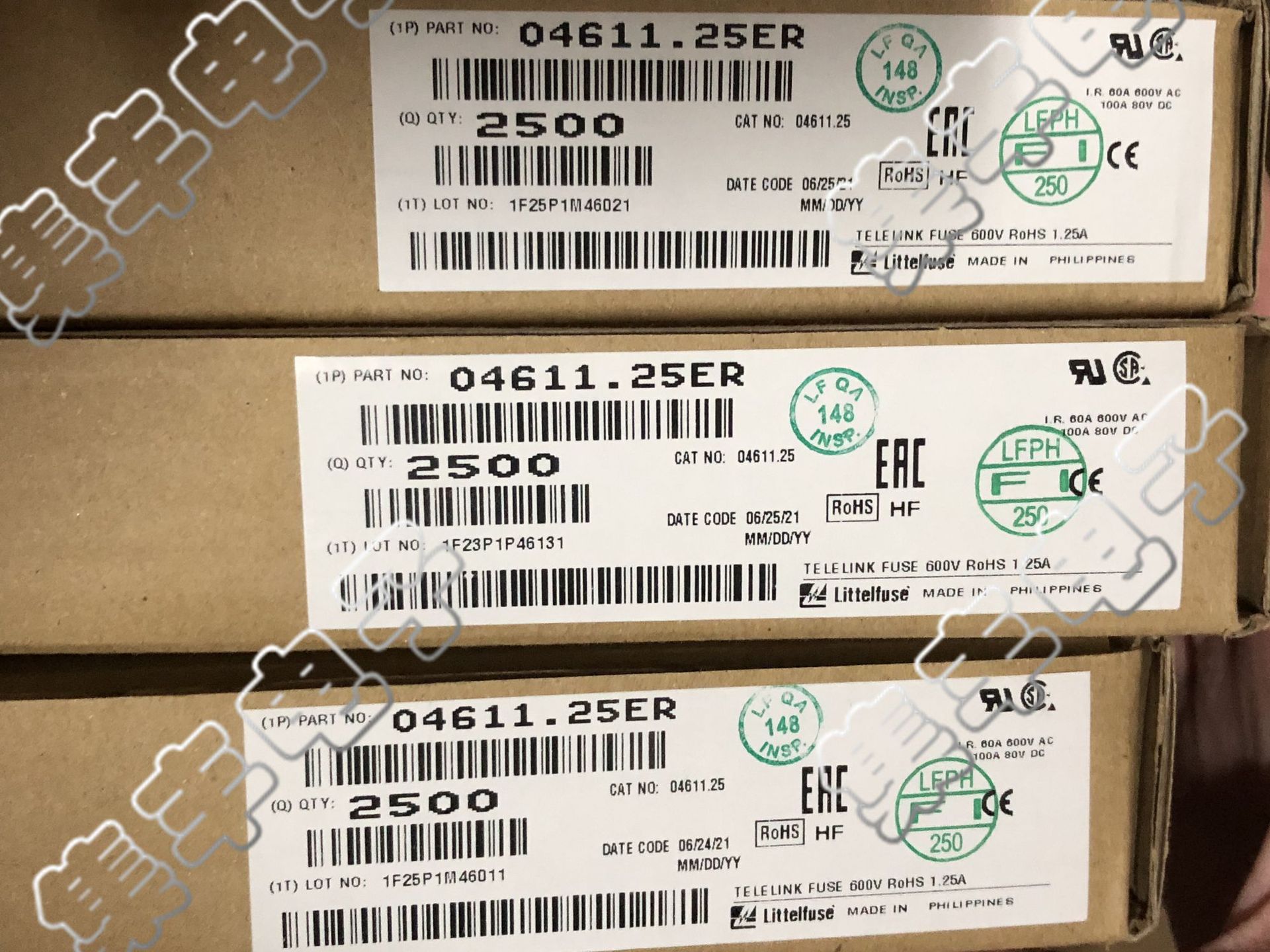 04611.25ER LF1.25AT 600V 1.25A 力特抗浪涌贴片保险丝 欢迎咨询