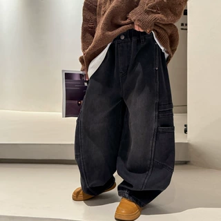 男童牛仔裤2026新款时髦洋气春秋款大儿童装痞帅宽松休闲直筒裤子