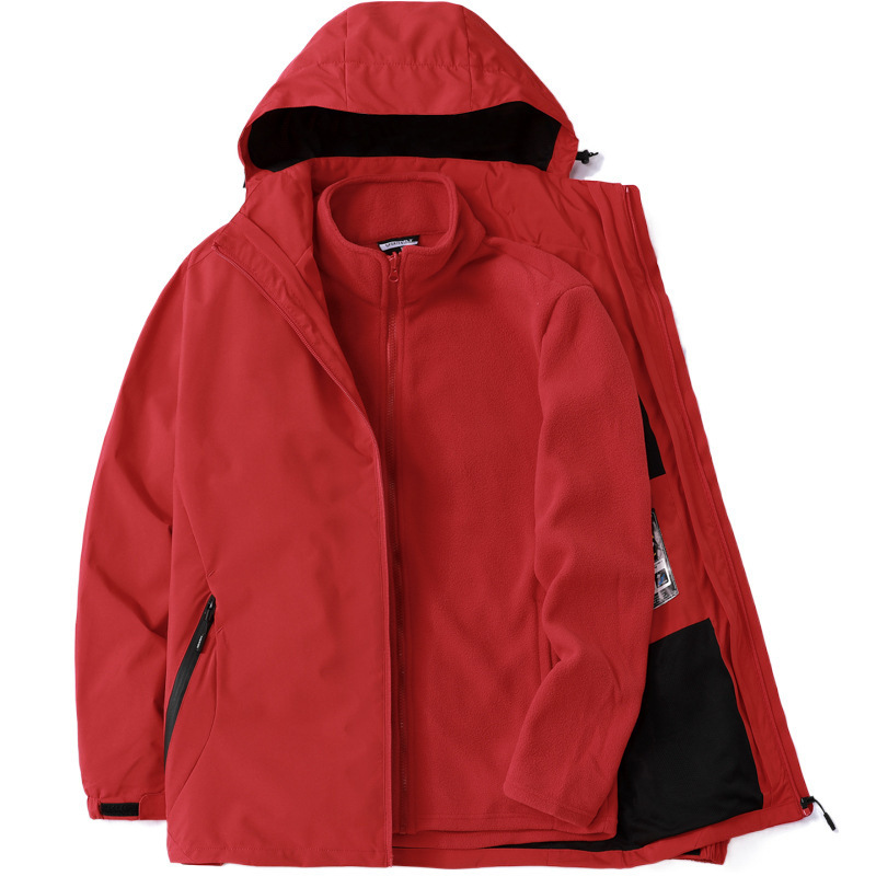 Chaqueta de Montaña 3 en 1 Dos Piezas Mezcla de Fibra Química Desmontable Térmica para Senderismo