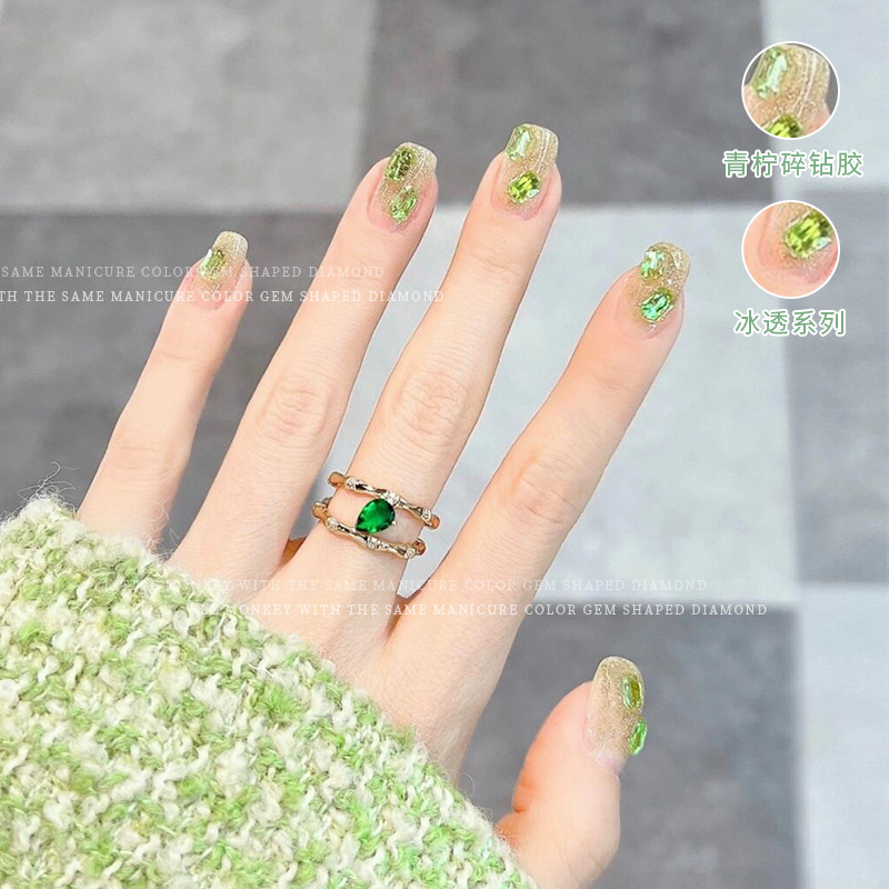 Internet celebridad cristal azúcar Lima roto Diamante Esmalte de uñas pegamento 2022 verano uñas belleza popular flash color claro nuevo flash terapia de uñas