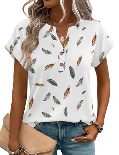 2026 Cross-Border Foreign Trade Independent Site Summer New Heart-Shaped Flower Print Versatile V-Neck_ecoleips.com