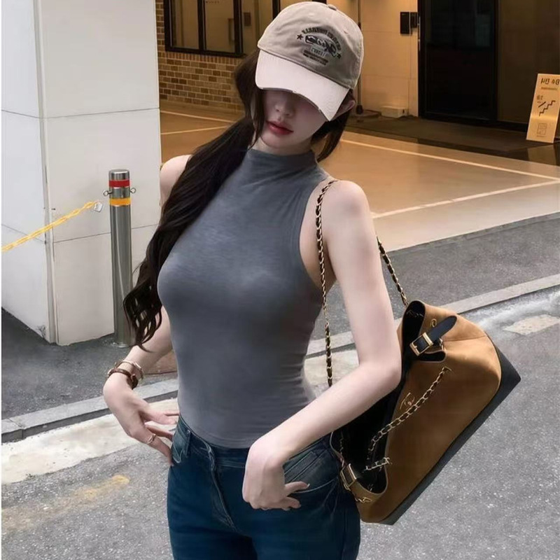Pure Desire Style Hot Girl Sleeveless Vest T-Shirt for Women, Summer 2026 New Slim Fit Fashionable Versatile Simple Top Pure Desire Style Hot Girl Sleeveless Vest T-Shirt for Women, Summer 2026 New Slim Fit Fashionable Versatile Simple Top