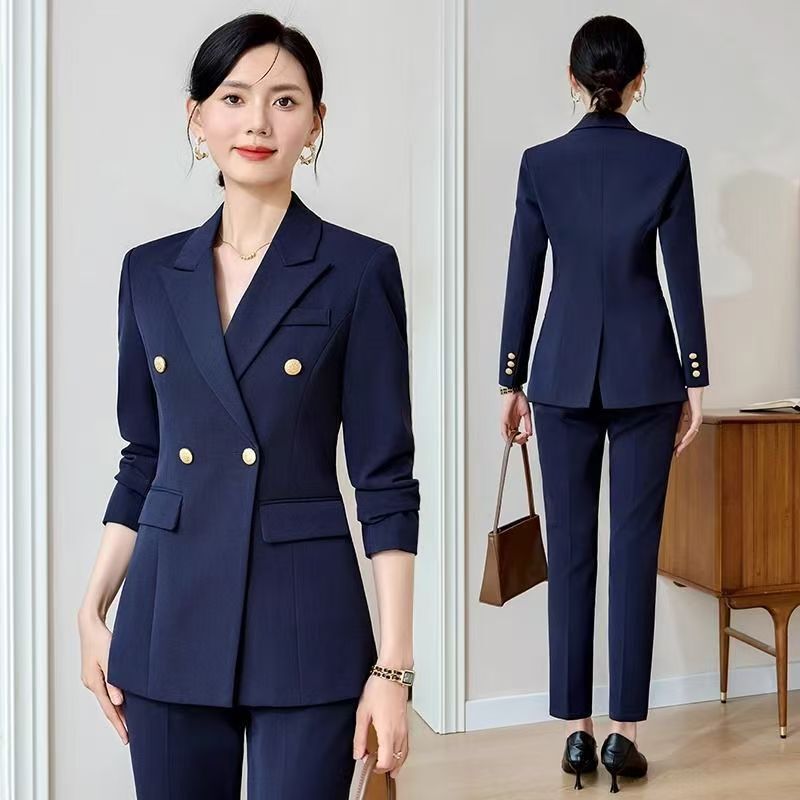 Professional Suit Set for Women, Spring and Autumn 2026 New Style, Formal Black Blazer for College Students, Elegant Workwear Professional Suit Set for Women, Spring and Autumn 2026 New Style, Formal Black Blazer for College Students, Elegant Workwear