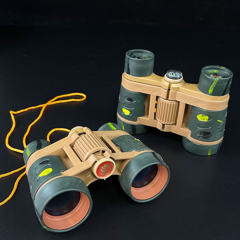 厂家批发景区庙会10元热卖户外望远镜儿童玩具迷彩红膜双筒望远镜