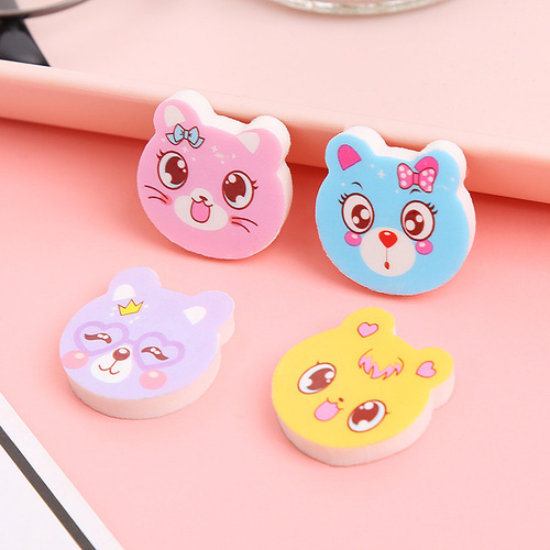 Eraser for students and children, holiday prize and gift, cute small cat eraser, cartoon-style stationery, cat-shaped eraser, wholesale