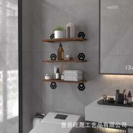 木质墙上置物架一字隔板浴室客厅储物架厨房卫生间壁挂架