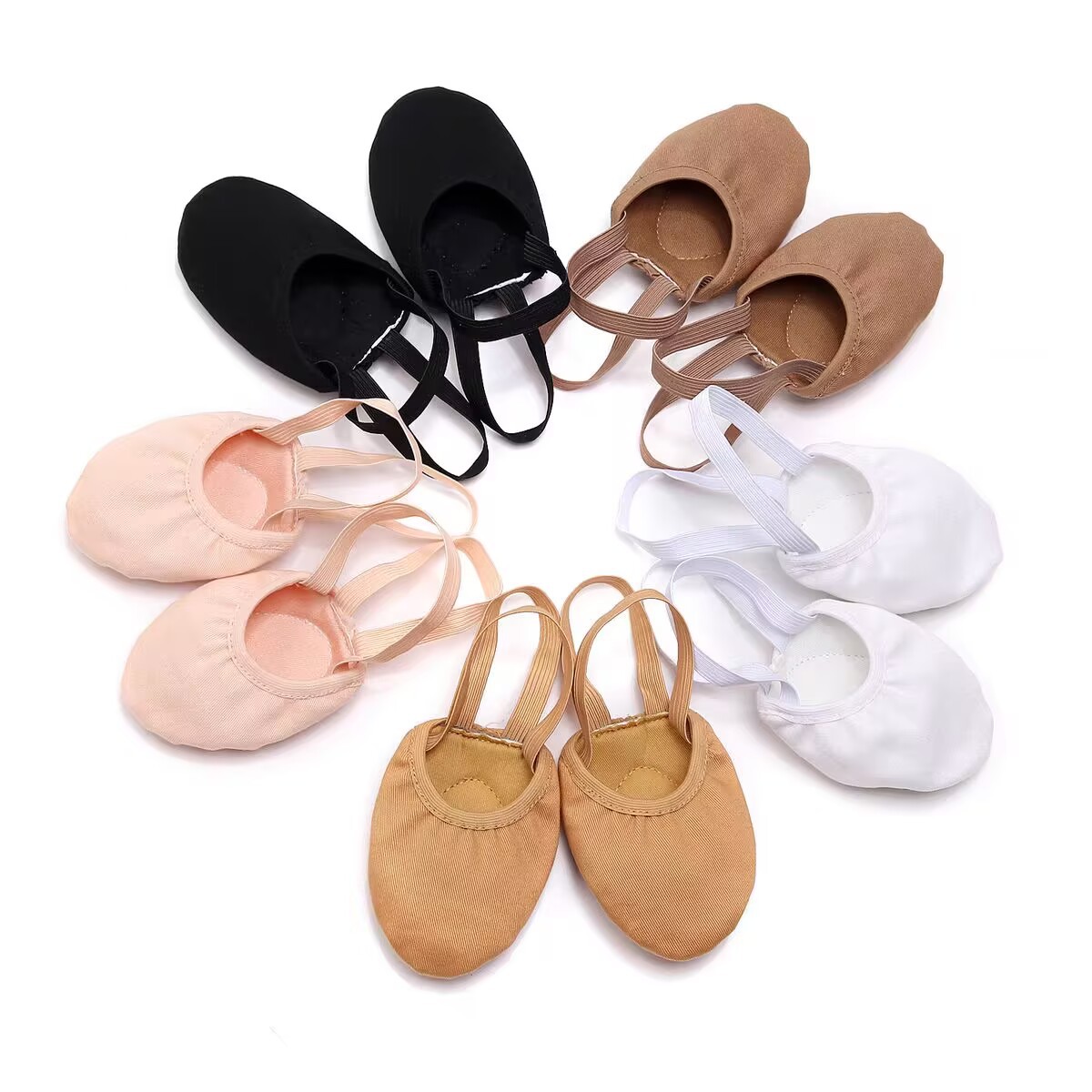 Shape Shoes, Artistic Gymnastics Shoes, Women's Half-Foot Dance Shoes, Kidsren's Half-Cut Soft-Soled Elastic Cloth Practice Shoes, Pointe Shoes
