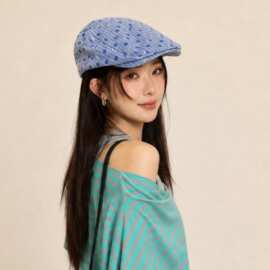 秋冬新款波点前进帽女休闲百搭时尚简约潮流遮阳显脸小鸭舌帽子