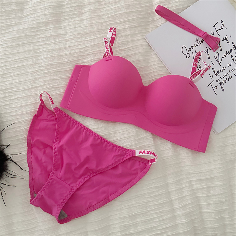 911 dopamina sí sexy carta correa de hombro pequeño pecho empujar hacia arriba un cambio C anti-exposición sin costuras ropa interior sujetador inalámbrico