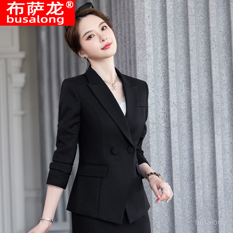busalong Korean Women's Long Sleeve Professional Suit Formal Pants Suit Interview Sales Work Clothes 2248