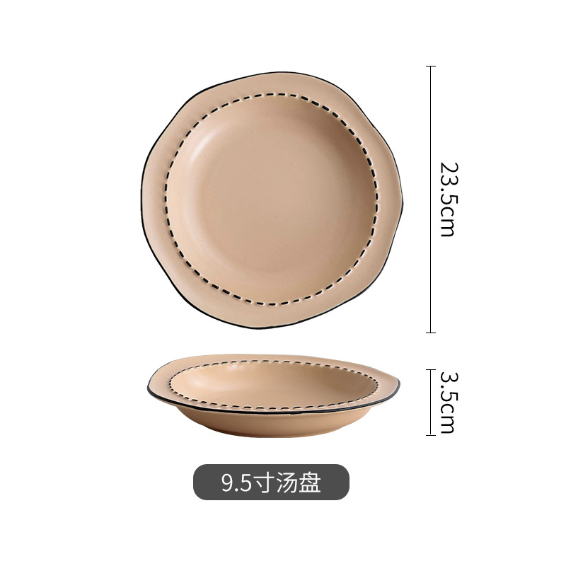 Estilo japonés vajilla de cerámica del hogar bajo vidriado color tazón plato de arroz mulanxi alto valor de color Tazón de fuente plato celebridad de Internet plato traje