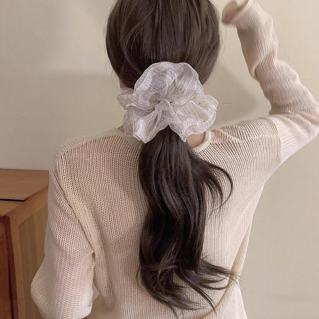 Gypsophila Scrunchie Mit Funkelnden Strasssteinen Haarband_voghion.com