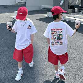 童装男童夏装短袖套装帅气2024新款中大儿童夏季运动两件套薄款潮