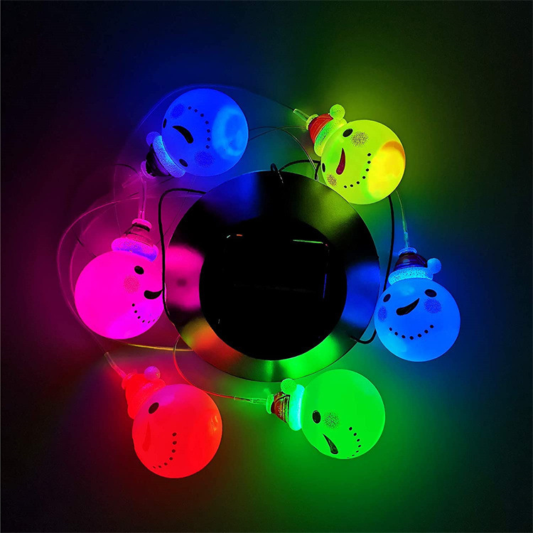 Amazon nuevo solar al aire libre LED de colores cambiantes paisaje patio decoración campanas viento muñeco nieve luces Navidad