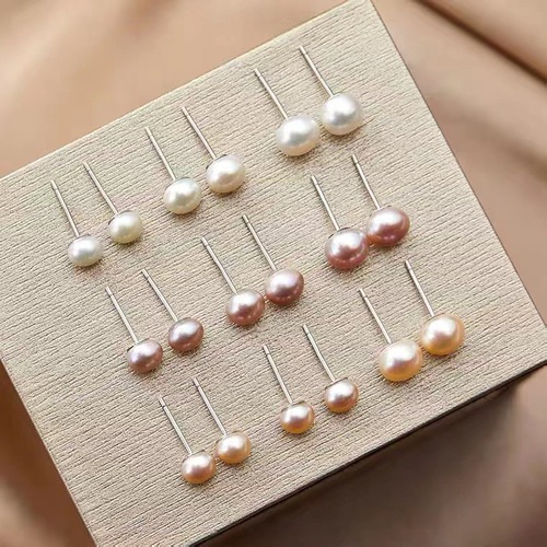s999 sterling silver natural pearl earrings for women, unique simple temperament niche earrings, high-end luxury retro earrings
