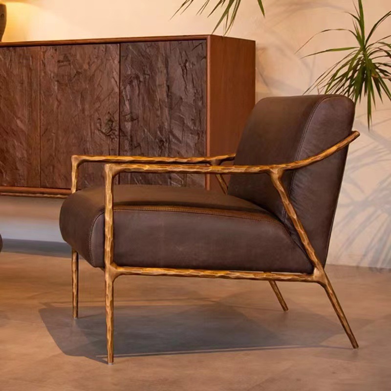 Silla de ocio retro estilo medieval forjado sofá de hierro forjado sala de estar dormitorio muebles personales silla de estudio