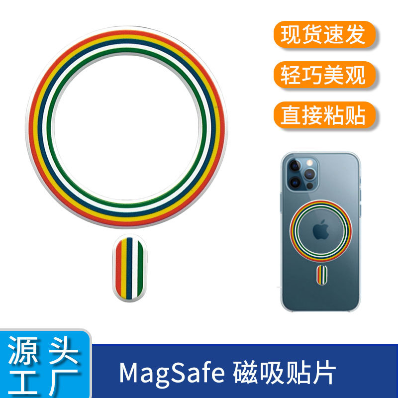 手机无线充电magsafe手机壳通用引磁片磁吸环车载手机支架引磁圈