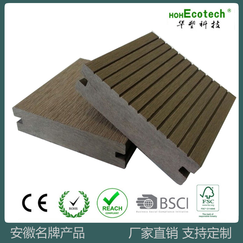 Madera de plástico WPC piso generación agujero redondo 100*25 protección ambiental material de madera de plástico jardín decoración al aire libre tablero anti-corrosión Madera