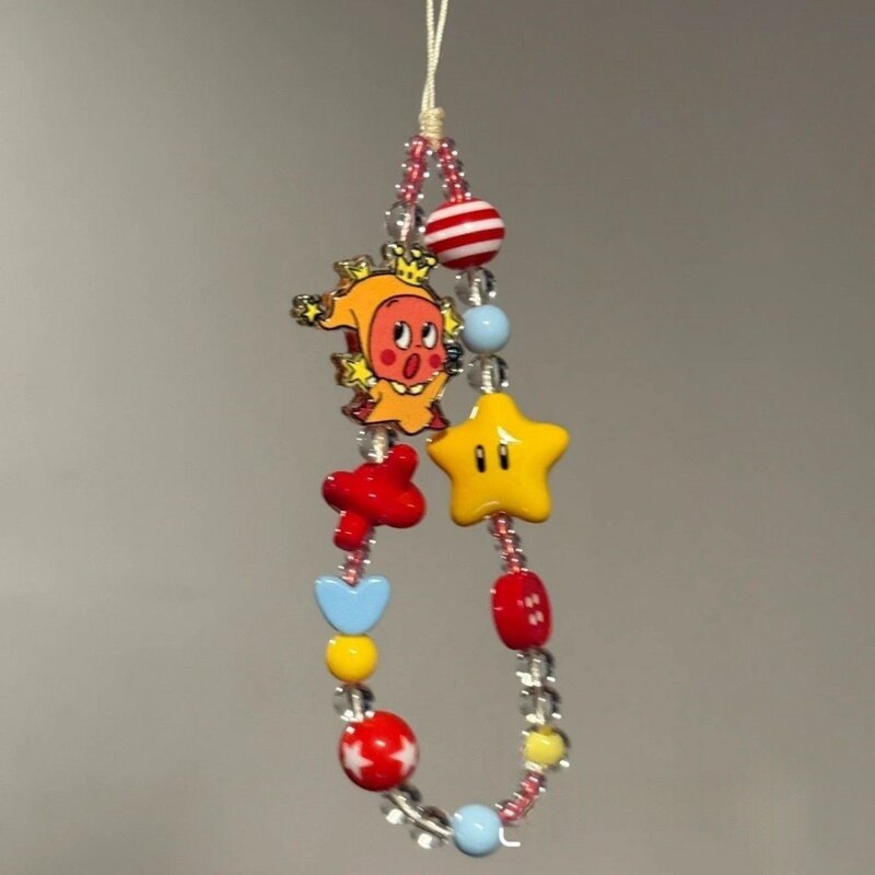 Ins-Style Korean-Style Mobile Phone Chain with Yellow 3D Star Beads, Phone Bracelet, Ccd Camera Pendant Ins-Style Korean-Style Mobile Phone Chain with Yellow 3D Star Beads, Phone Bracelet, Ccd Camera Pendant