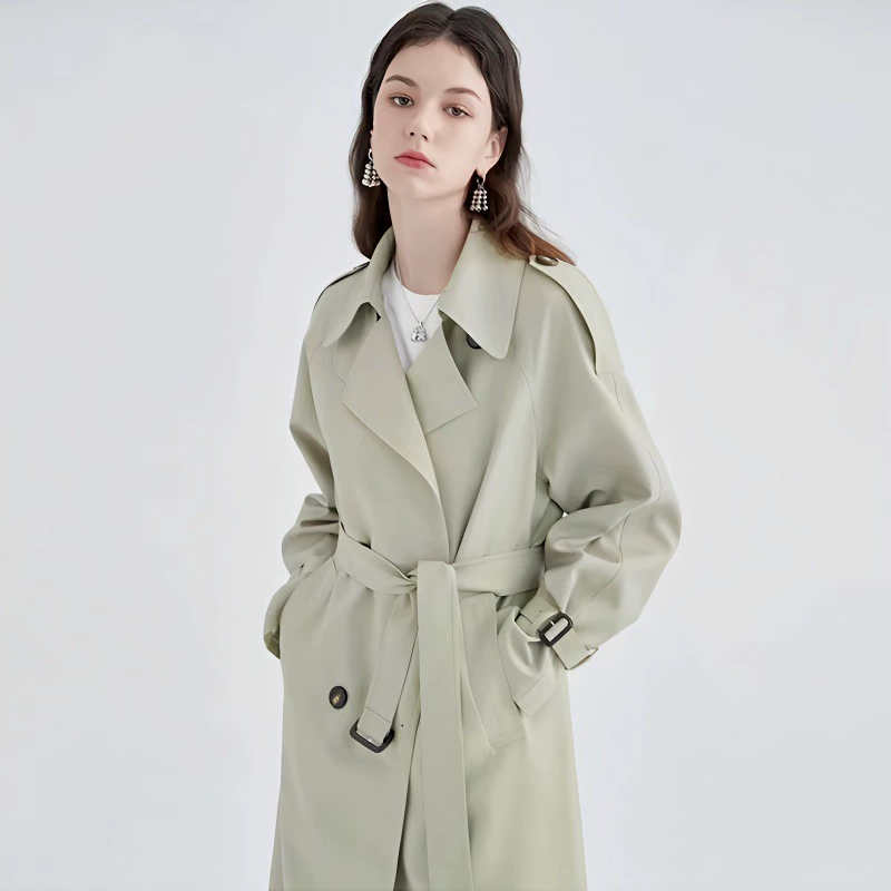 Осеннее длинное trench coat, средней длины, британский стиль, корейский стиль, западный стиль, для подростков