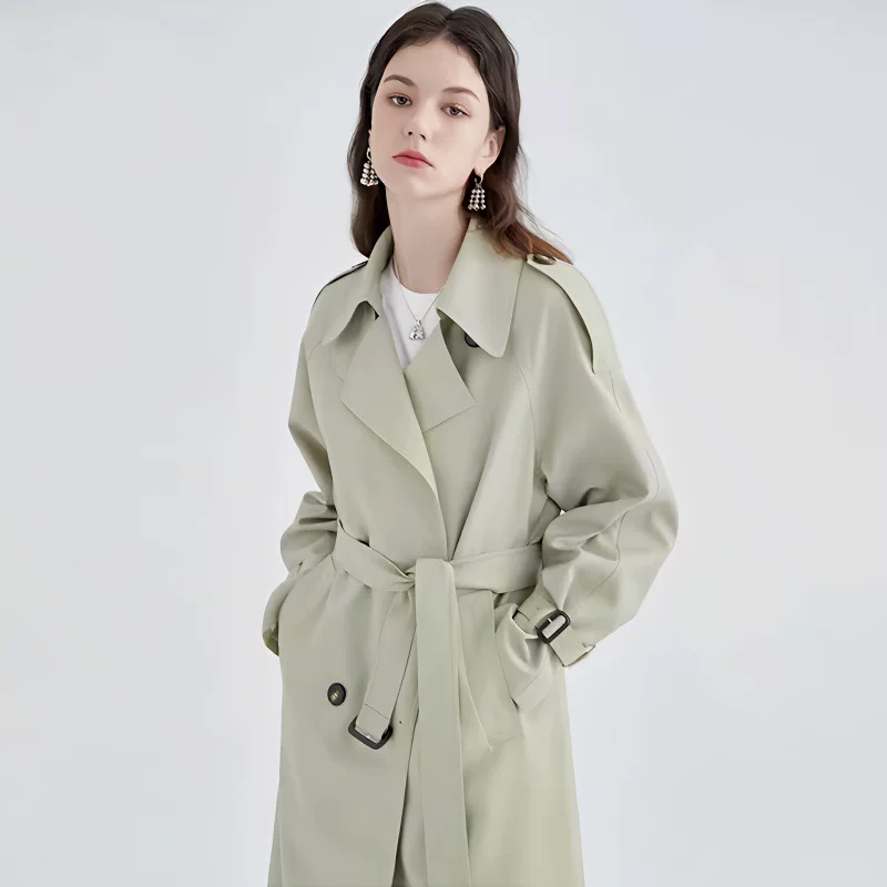 Осеннее длинное trench coat, средней длины, британский стиль, корейский стиль, западный стиль, для подростков