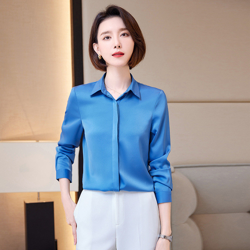 White Shirt Women's Spring and Autumn 2022 New Style Temperament Light Mature Wind Interview Wear Professional Shirt Long Sleeve Chiffon Top