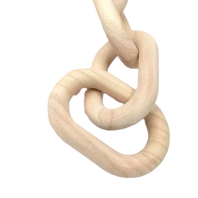 Cadena de madera de Paulownia para decoración del hogar, oficina, fiesta, estilo rústico, 5 cadenas, cadena de madera hecha a mano, envío directo