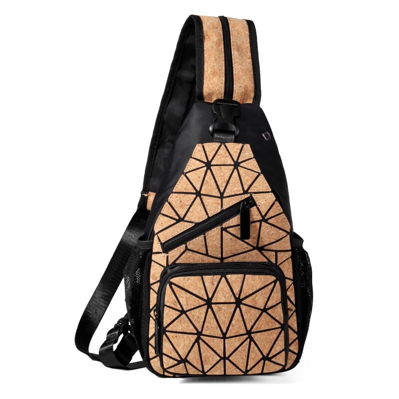 Geometric Cork Chest Bag For Men And Women Multi-purpose Design_voghion.com