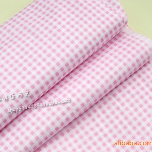 斜纹面料 粉格子 朝阳格 160CM幅宽格子布斜纹棉布家纺用布