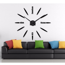 跨境热销镜面墙贴钟超大尺寸欧式DIY clock钟EVA镜面挂钟装饰时钟