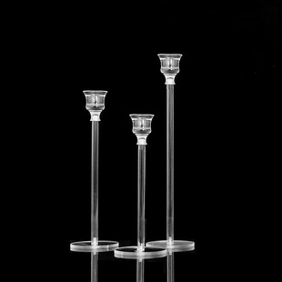 Nordic transparent acrylic wedding Candlestick decoration European acrylic dining table single head candle holder creative table decoration