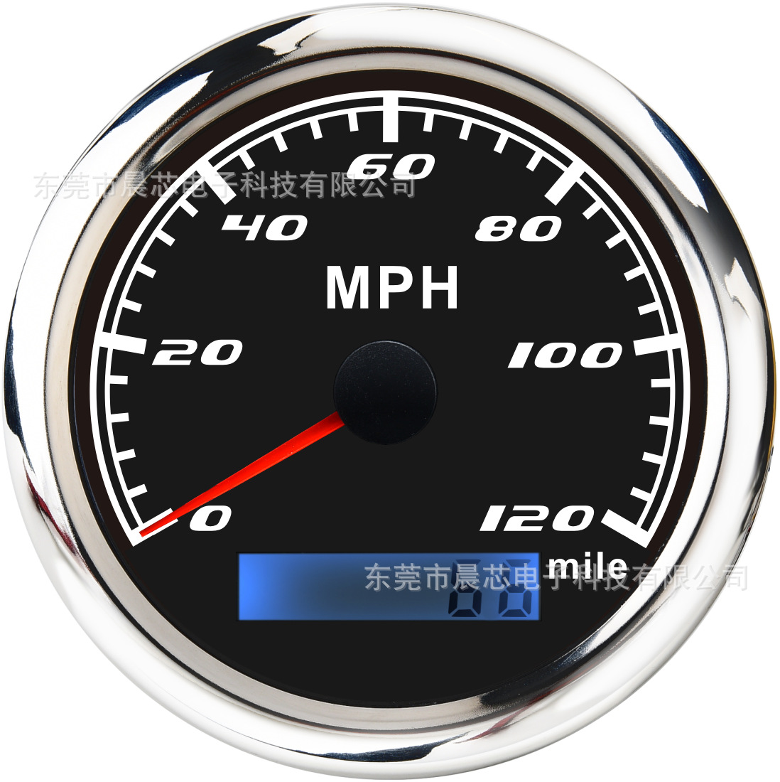 Engineering Machinery Yacht Odometer, Universal 85mm Pulse Speedometer for Ship and Car Modification, Mph, Knot