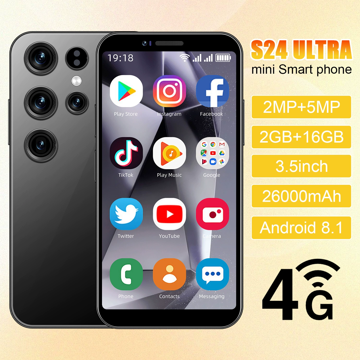 Умный маленький мобильный телефон, S24, 16Г, Android, для импорта, 5дюймов