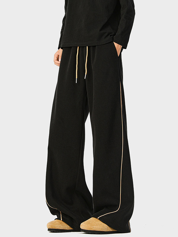Men’s Striped Wide-Leg Casual Trousers