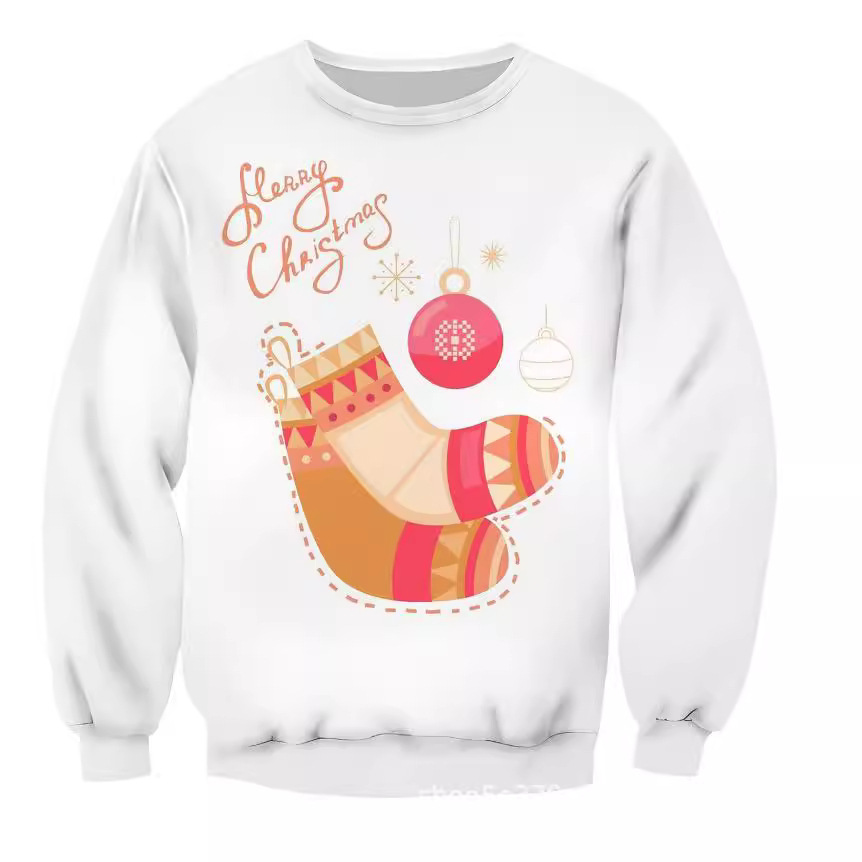 Men's Reindeer 3D Printed Men's Sweatshirt, Loose Round Neck Casual Sweatshirt_voghion.com