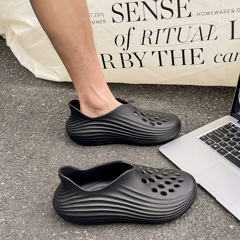 Non-Slip Clogs Men, Top Quality Suitable Outdoor Wear, With Thick Soles Height Increase, Fashionable For Summer_voghion.com