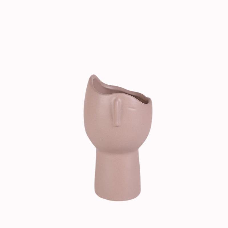 Simple moderno creativo Arte Abstracto cara cerámica florero decoración modelo sala de ventas Oficina salón escritorio flor