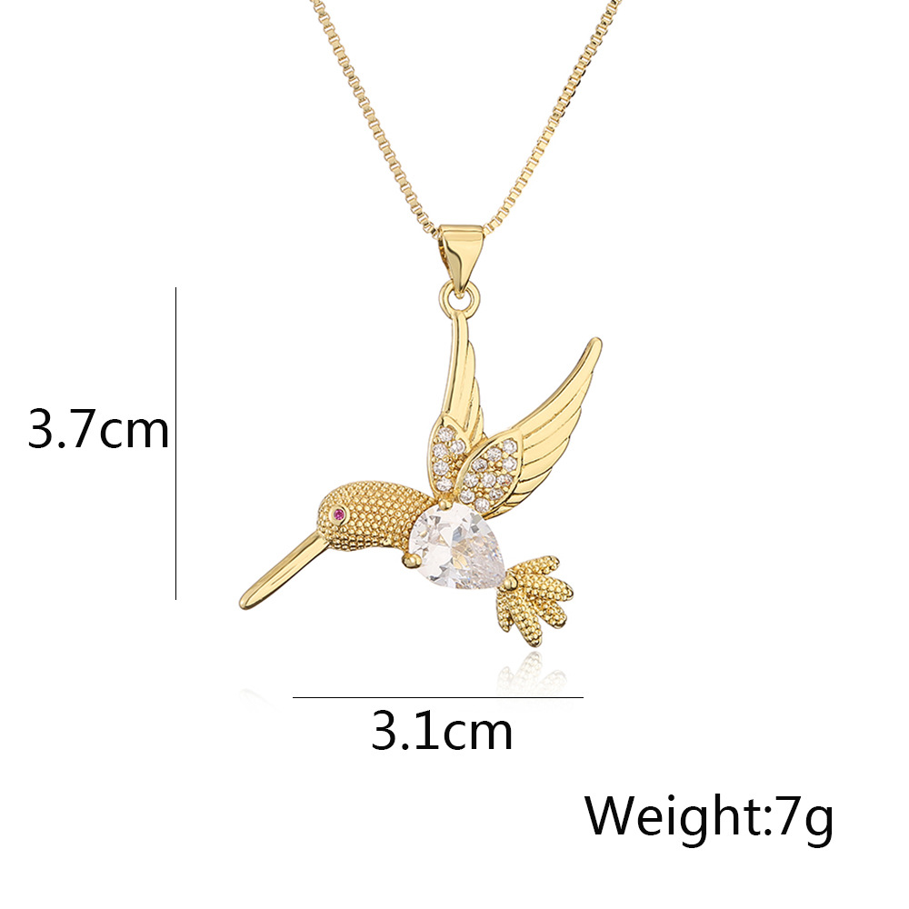 Title 1, Niche Personality Bird Pendant Necklace Copper ...