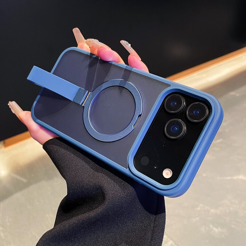 适用iPhone17pro磁吸支架带手提绳手机壳苹果16磨砂肤感15保护套|undefined