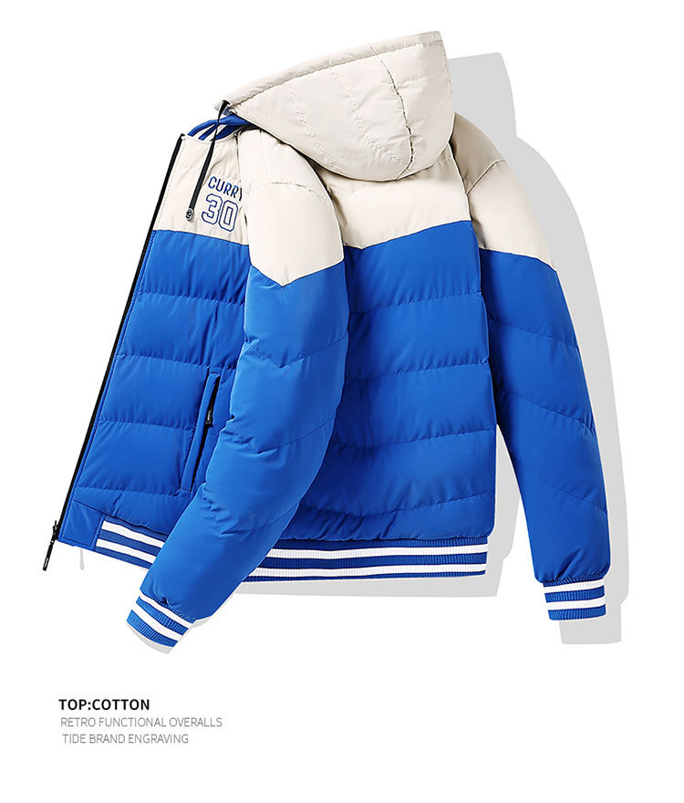 Gepolsterte Herrenjacke mit Stickerei in Kontrastfarben, abnehmbarer, lockerer Mütze, beidseitig tragbar, dick gefüttert, mit Kapuze_voghion.com