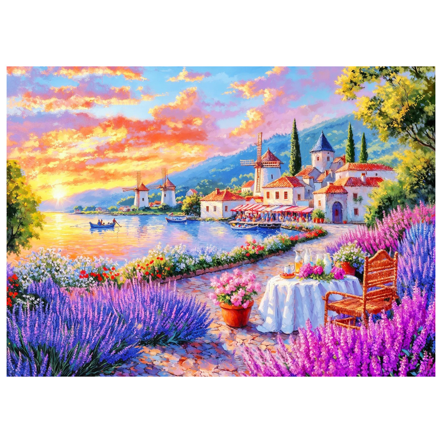 Diamante 5D dibujo de paisaje lleno de diamante cómic cabina bordado de diamantes diy redondo bordado de diamantes dibujo de diamantes a mano decoración para el hogar