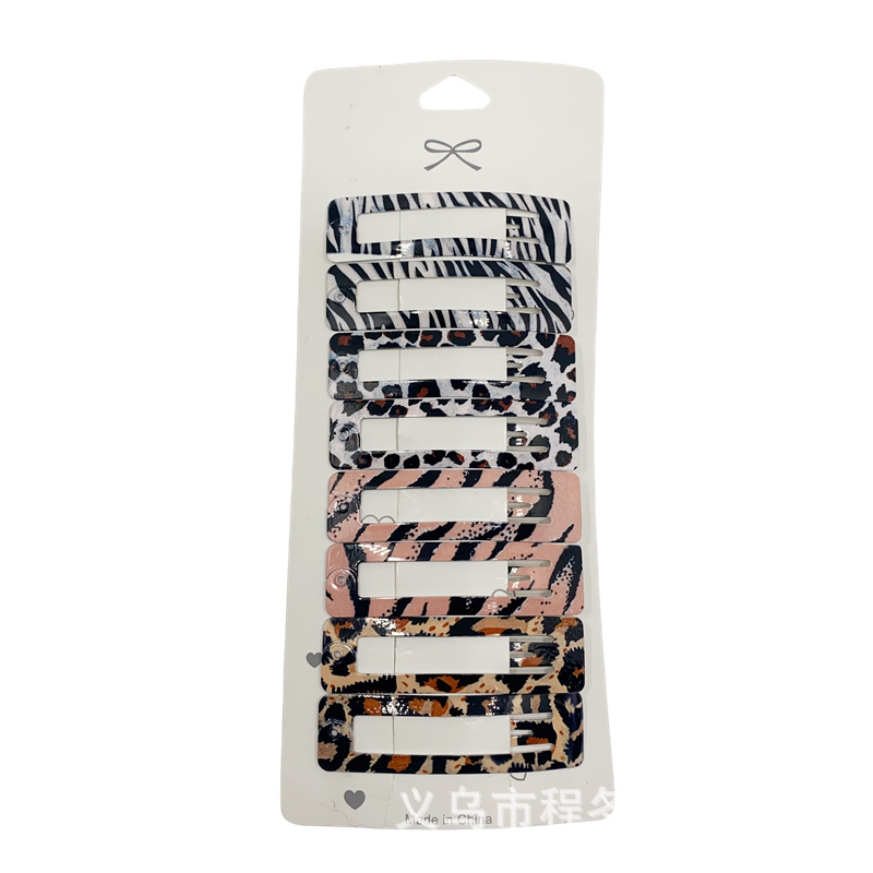 Pinzas de metal con estampado animal (leopardo/cebra) – estilo retro y trendy