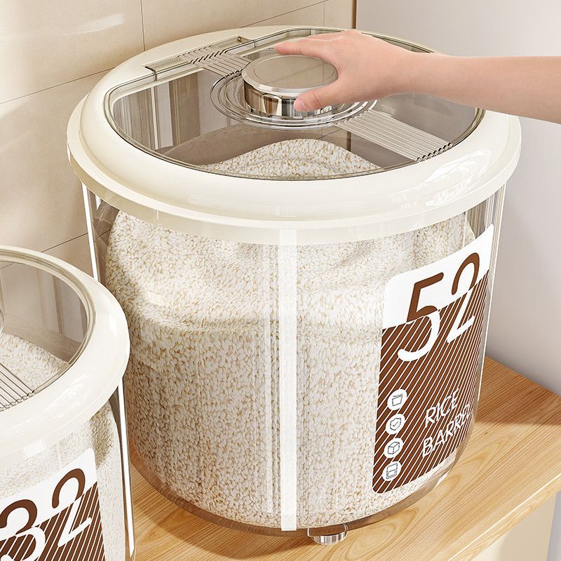 New Model Rice Storage Container for Home Use, Sealed to Prevent Insects and Moisture, Suitable for Storing Rice, Flour, and Grains, Large Capacity Rice Storage Bin