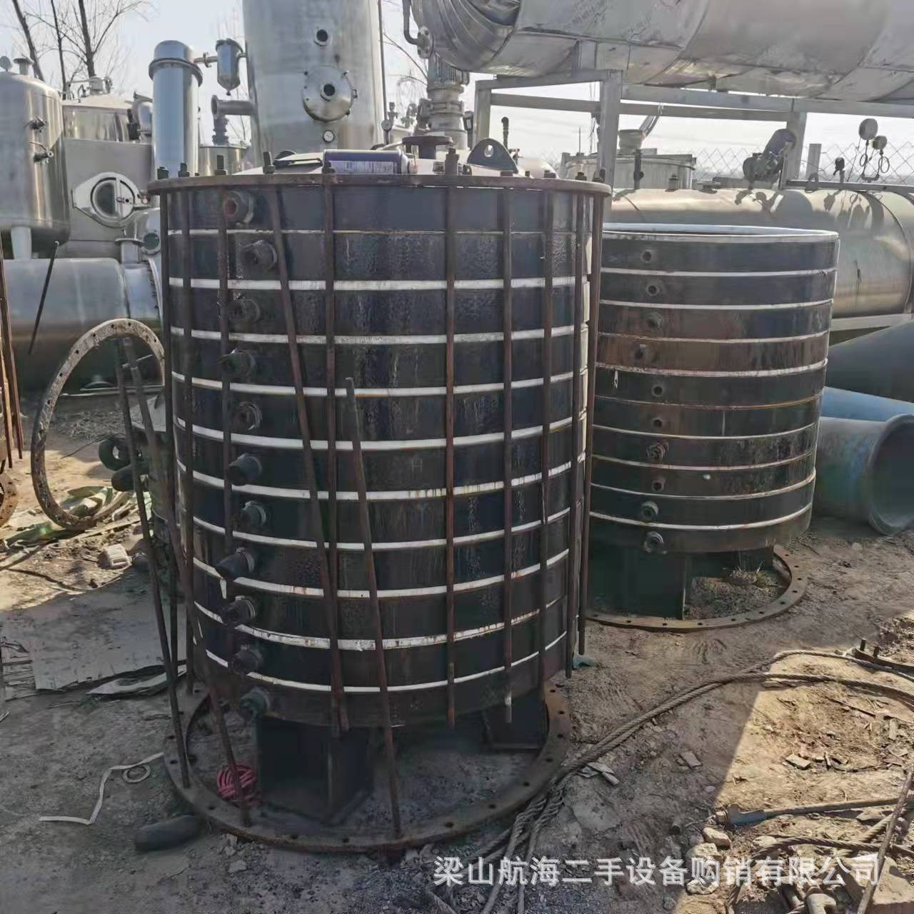 供应二手搪瓷碟片式换热器 搪玻璃片式冷凝器 换热器