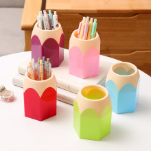 创意笔筒学生办公学习文具桌面大容量收纳桶大铅笔头撞色归纳筒