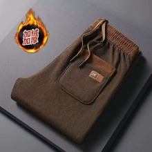 工厂直销灯芯绒裤子男加厚耐穿休闲裤加绒直筒运动裤宽松潮流长裤